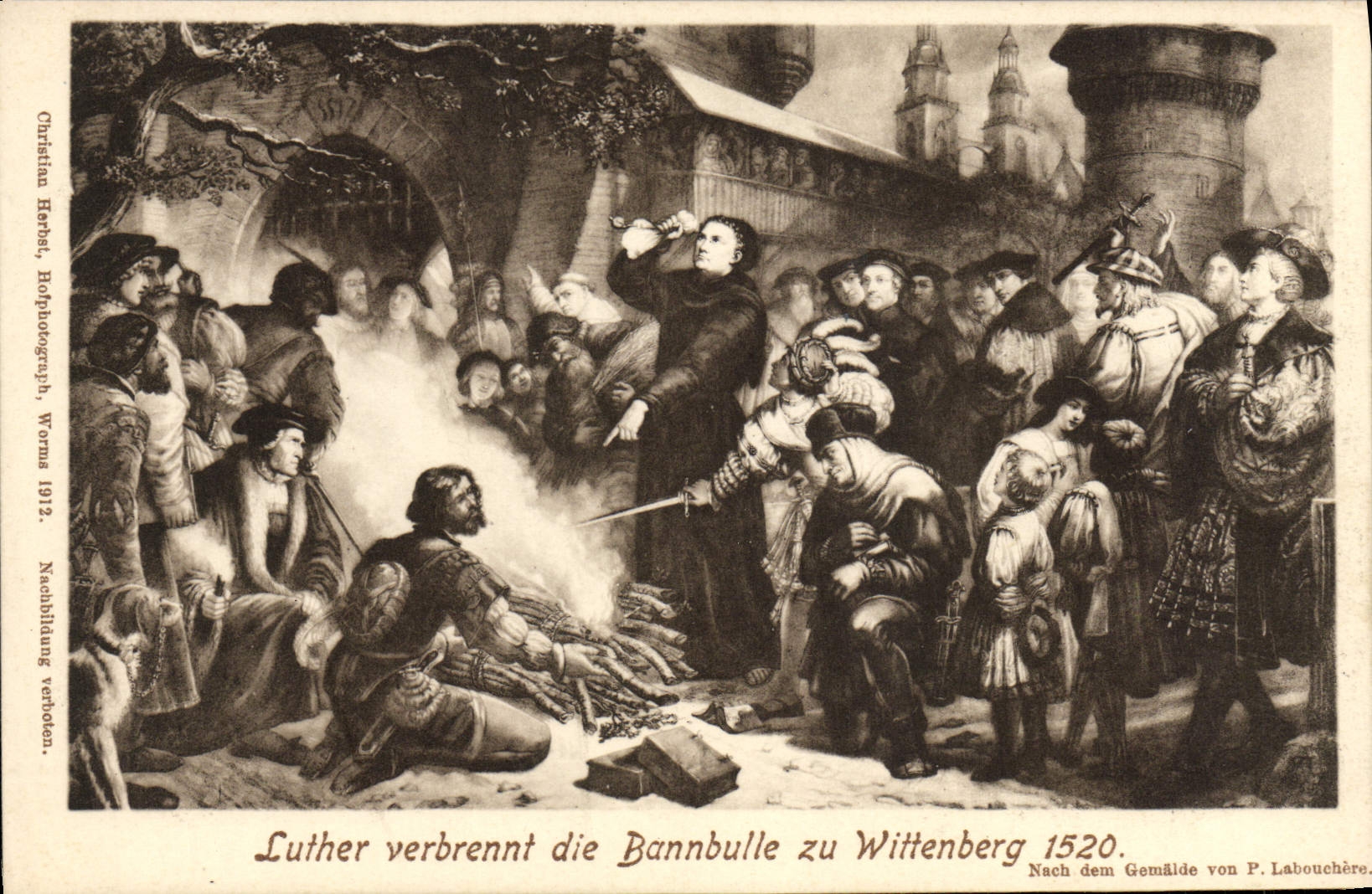 CPA Luther Verbrennt die Bannbulle Zu Wittenberg 1520