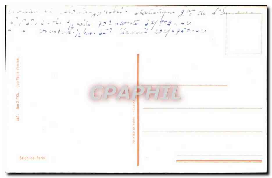 CPA Jan STyka Quao Vadis domine — Verso