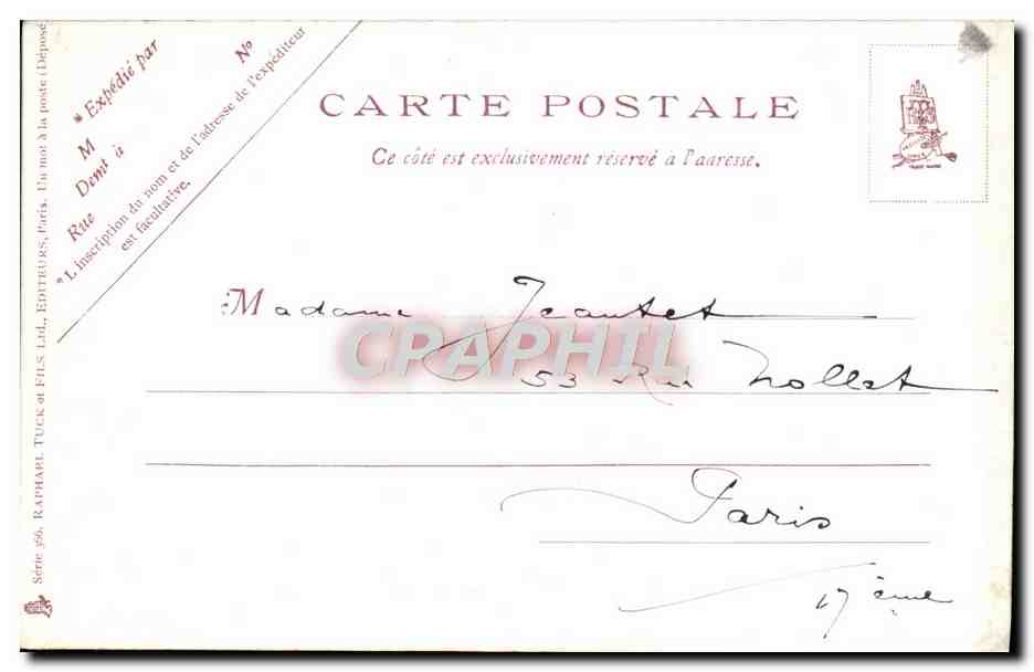 CPA Peinture Soleil couchant — Verso