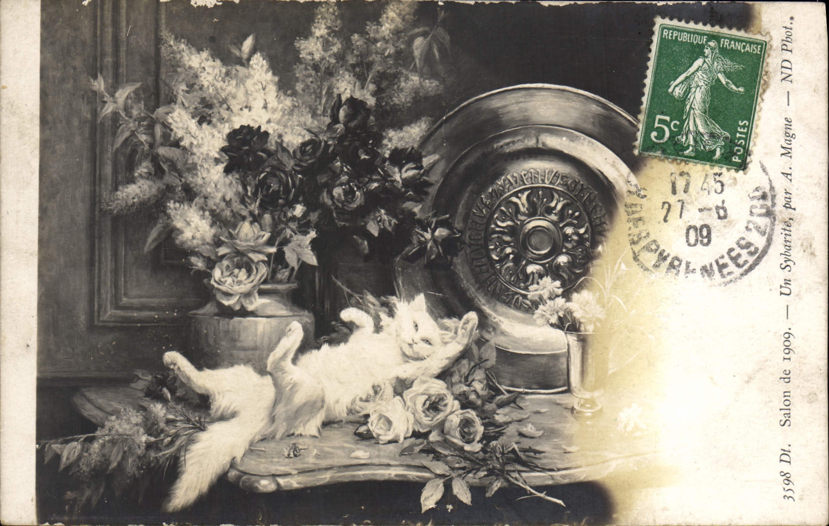 CPA Salon de 1909 Un Sybarite Par Magne Chat 