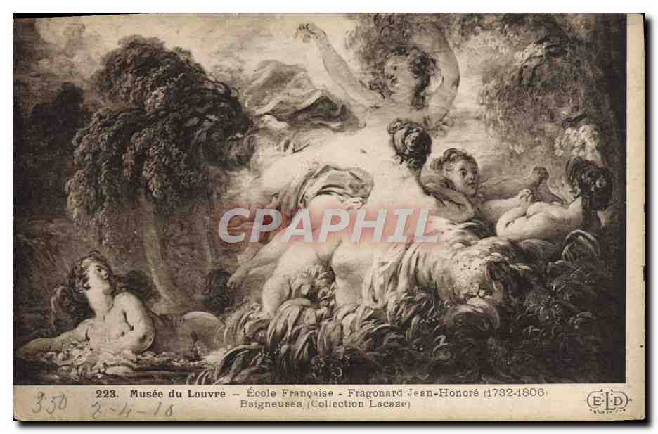 CPA Musee Du Louvre Ecole Francaise Fragonard Baigneuses 