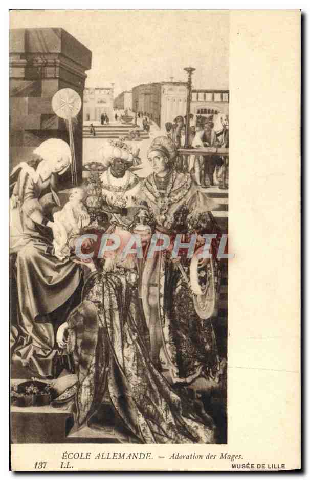 CPA Ecole Allemande Adoration des Mages Musee de Lille