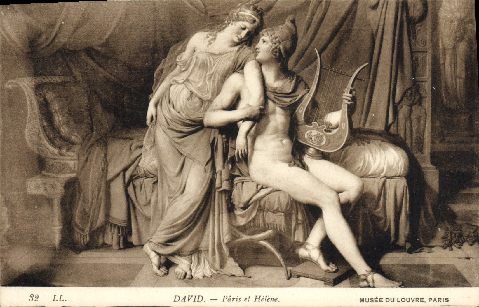 CPA David Paris et Helene Musee du Louvre Paris