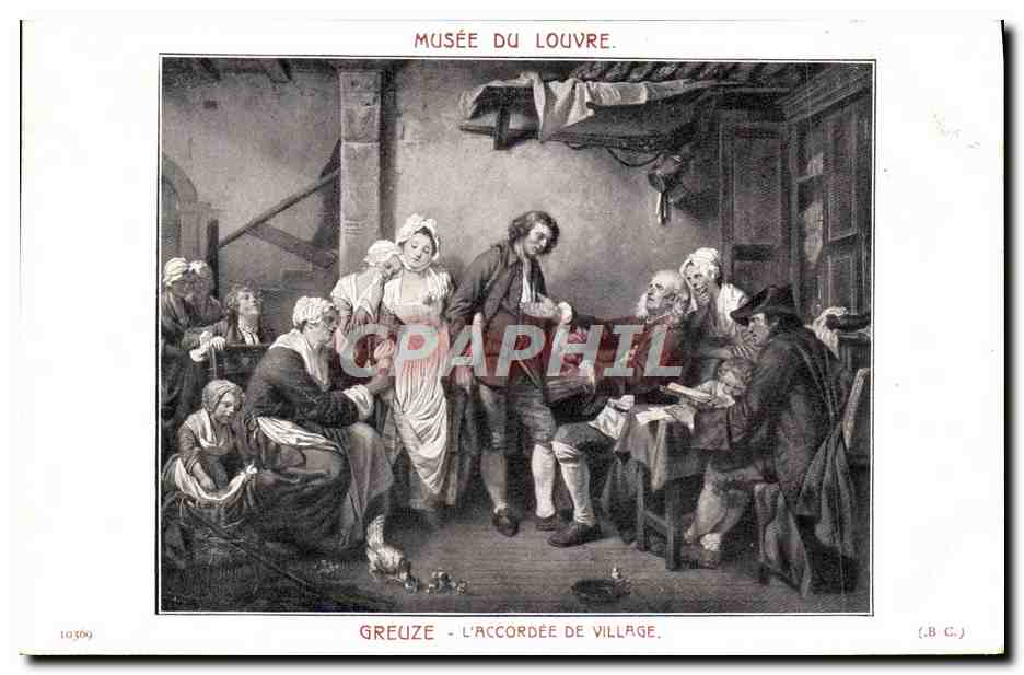 CPA Greuze L'Accordee De Village Musee du Louvre Paris
