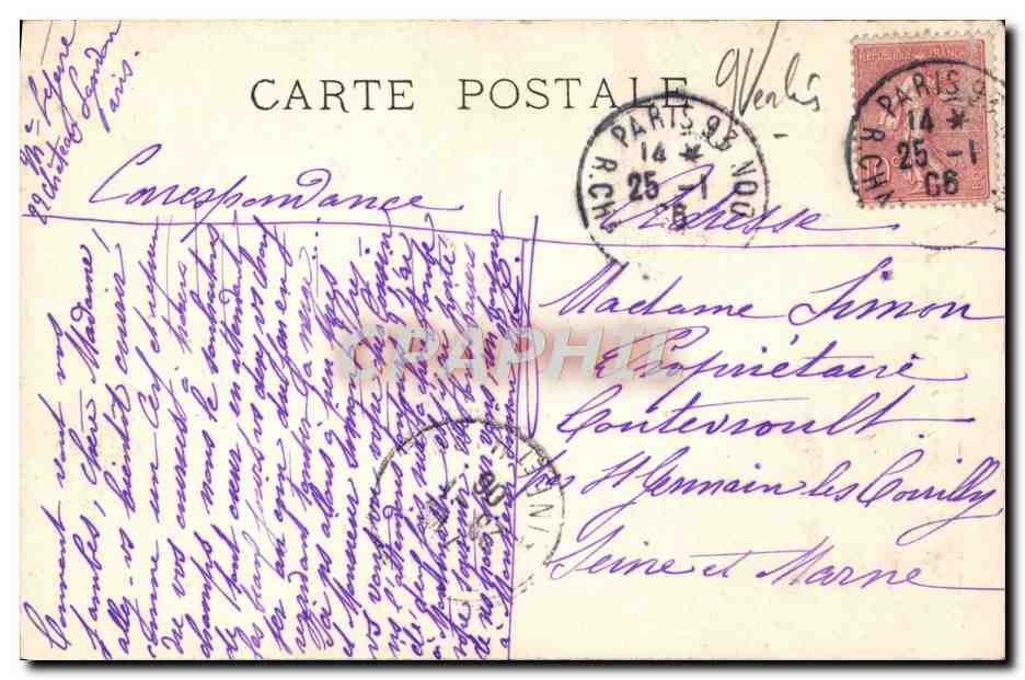 CPA Musee De Versailles Louis Antoine de Bourbon Duc d'Angouleme Mme Filleul — Rückseite