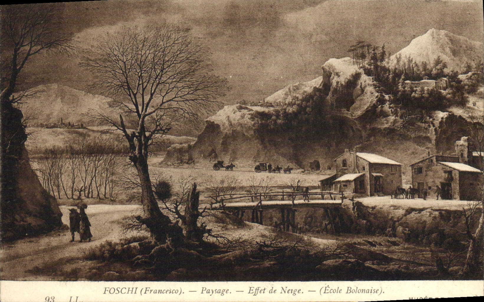 CPA Foschi Paysage Effet de neige Ecolone Bolonaise Musee de Lille