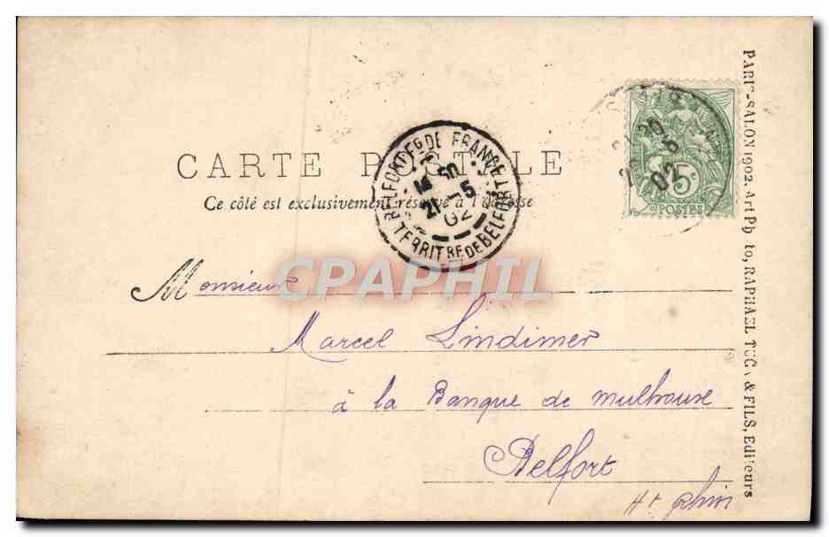 CPA Barque — Verso