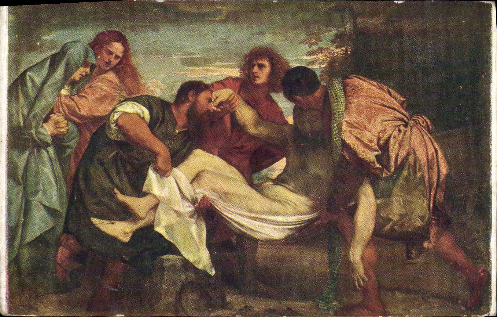 CPA Tiziano Vecelli Tiziano La mise au tombeau 