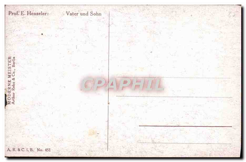 CPA Prof E Henseler Vater und Sohn Cigarette — Back