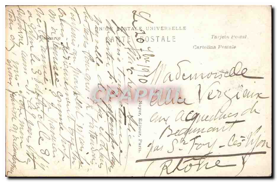 CPA Panneaux Fleurs Mme Espinos Marcel Champs Elysees 1910  — Rückseite
