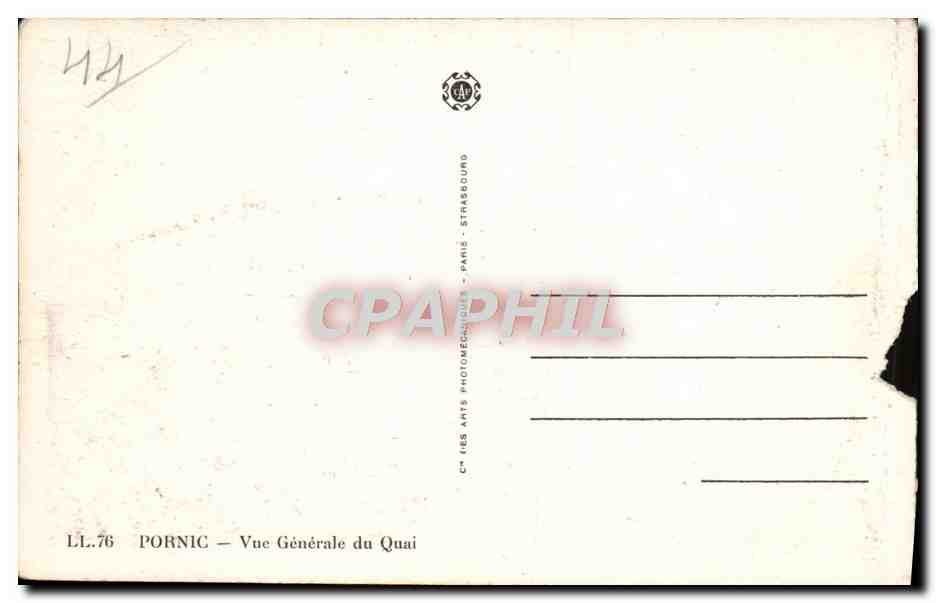 CPA Pornic Vue Generale du Quai Bateaux — Rückseite