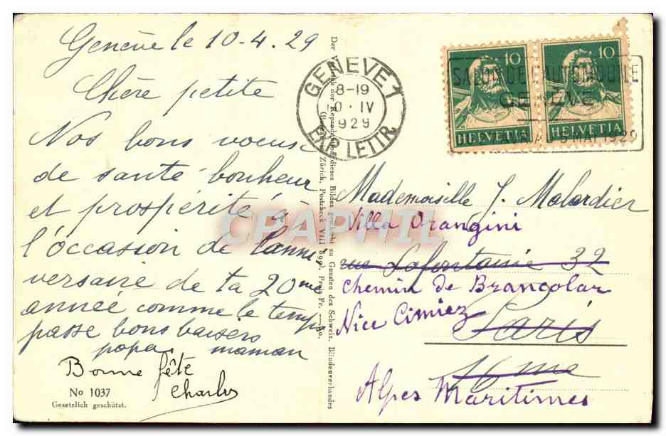 CPA Ernst Stueckelberg Veilchen Von St Raphael  — Verso