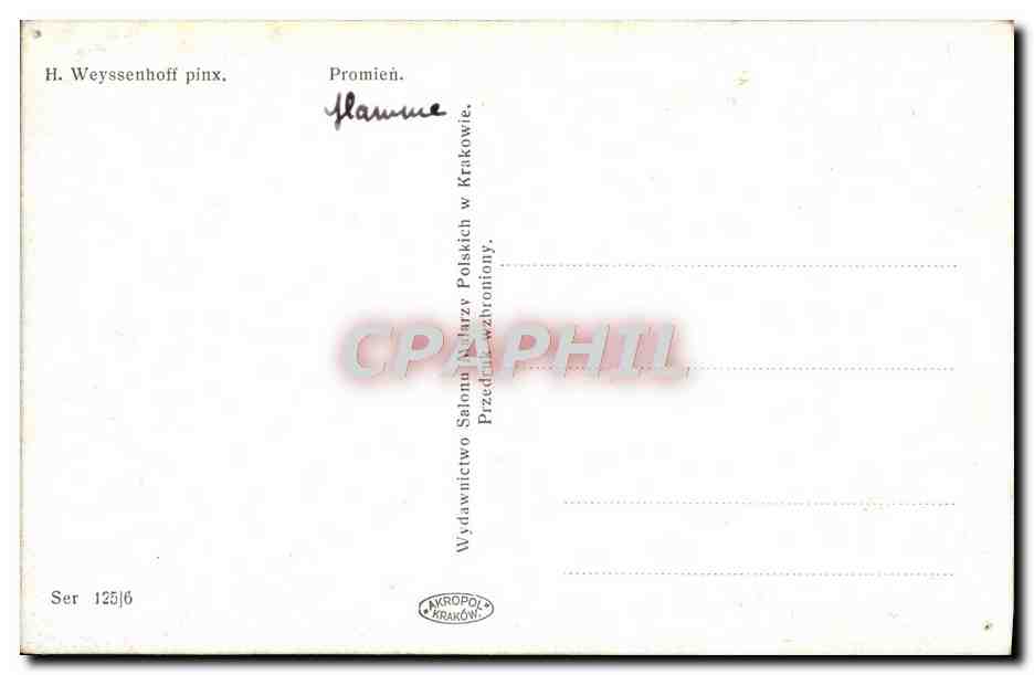 CPA H Weyssenhoff pink Promien — Verso