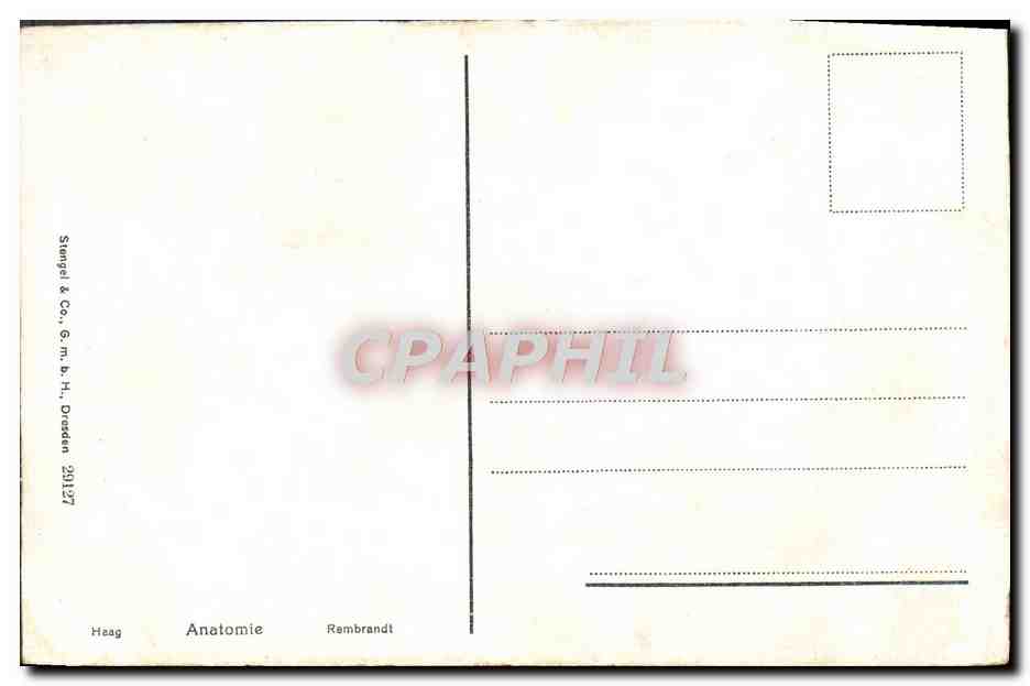 CPA Anatomie Rembrandt — Verso