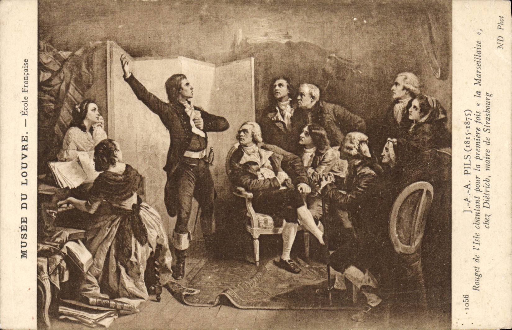 CPA Musee Du Louvre Ecole Francaise J A A Pils Rouget de l'Isle chantant la Marseillaise Strasbourg