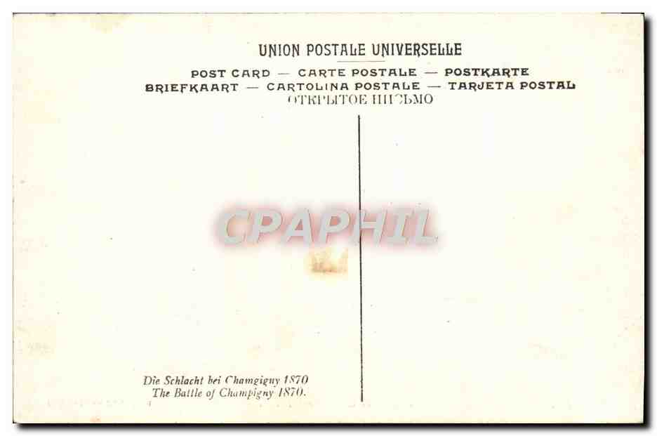 CPA Bataille de Champigny 1870 Musee de Versailles Militaria — Verso