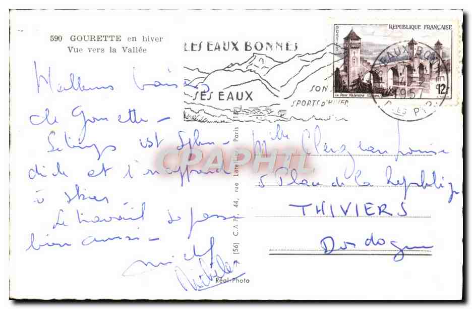 CPM Gourette en hiver Vue vers la Vallee  — Rückseite