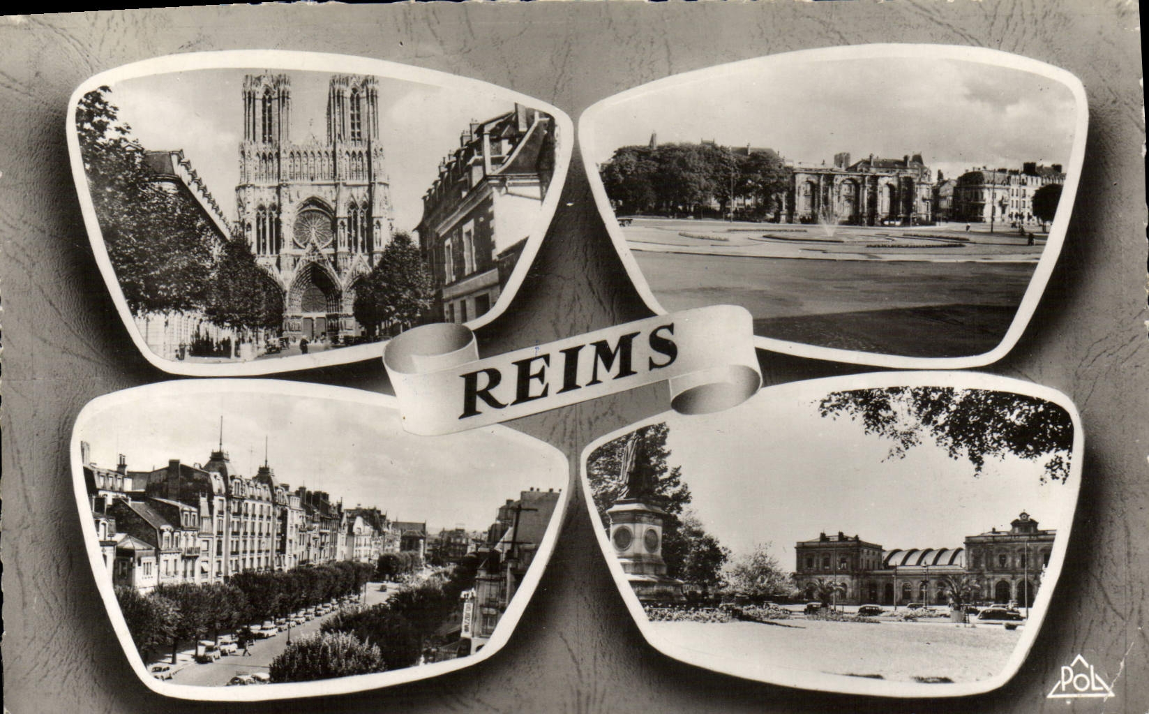 Reims — vue panoramique en quatre vignettes — POLY