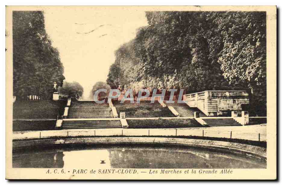 CPA Parc de Saint Cloud Les Marches et la Grande Allee 