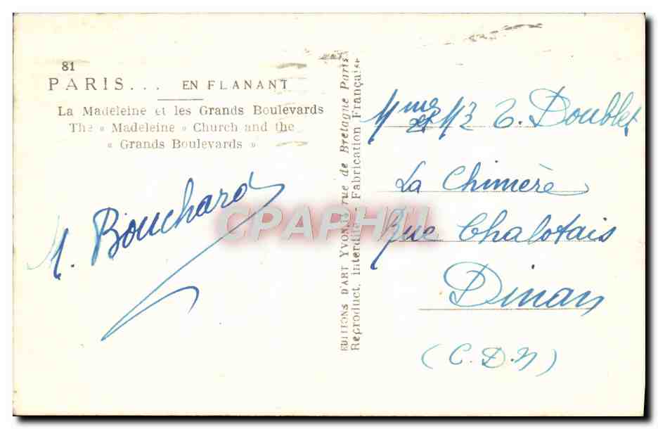 CPA Paris En Flanant La Madeleine et les Grands Boulevards — Rückseite