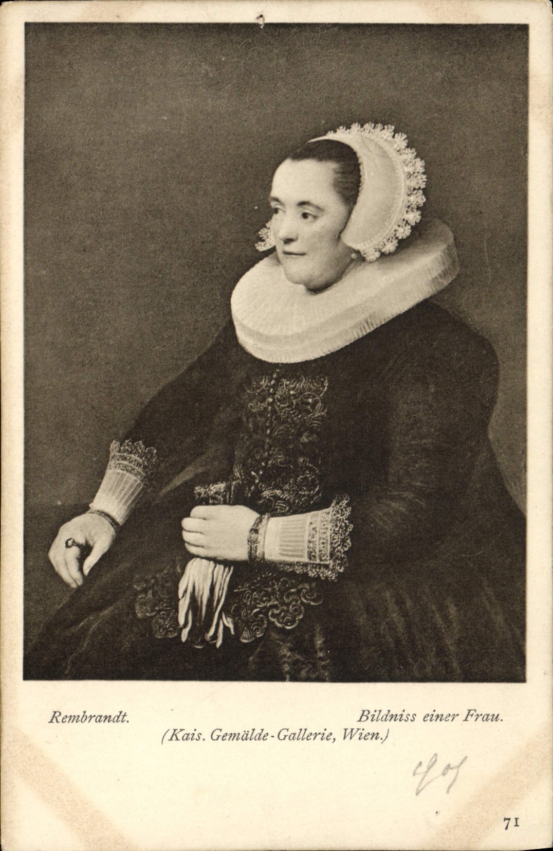 CPA Rembrandt Bildniss einer Frau
