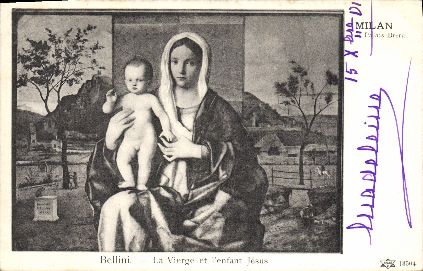CPA Milan Palais Brera Bellini La Vierge et l'enfant Jesus