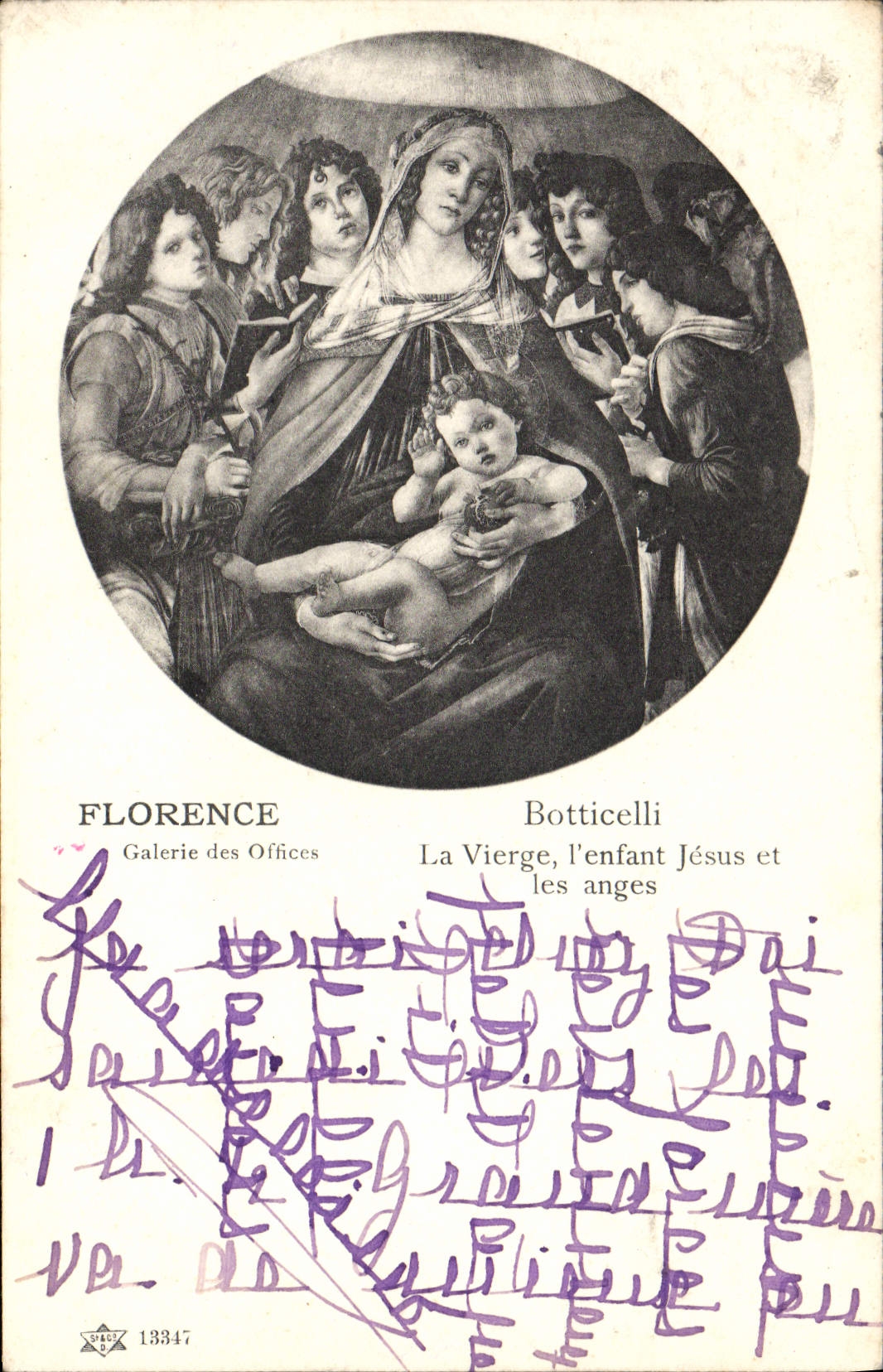 CPA Florence Botticelli La Vierge L'Enfant Jesus et les anges