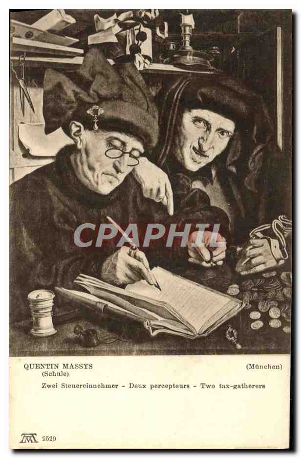 CPA Quentin Massys Deux percepteurs