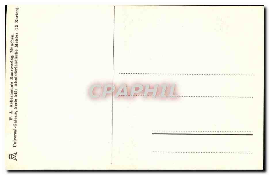 CPA Quentin Massys Deux percepteurs — Verso