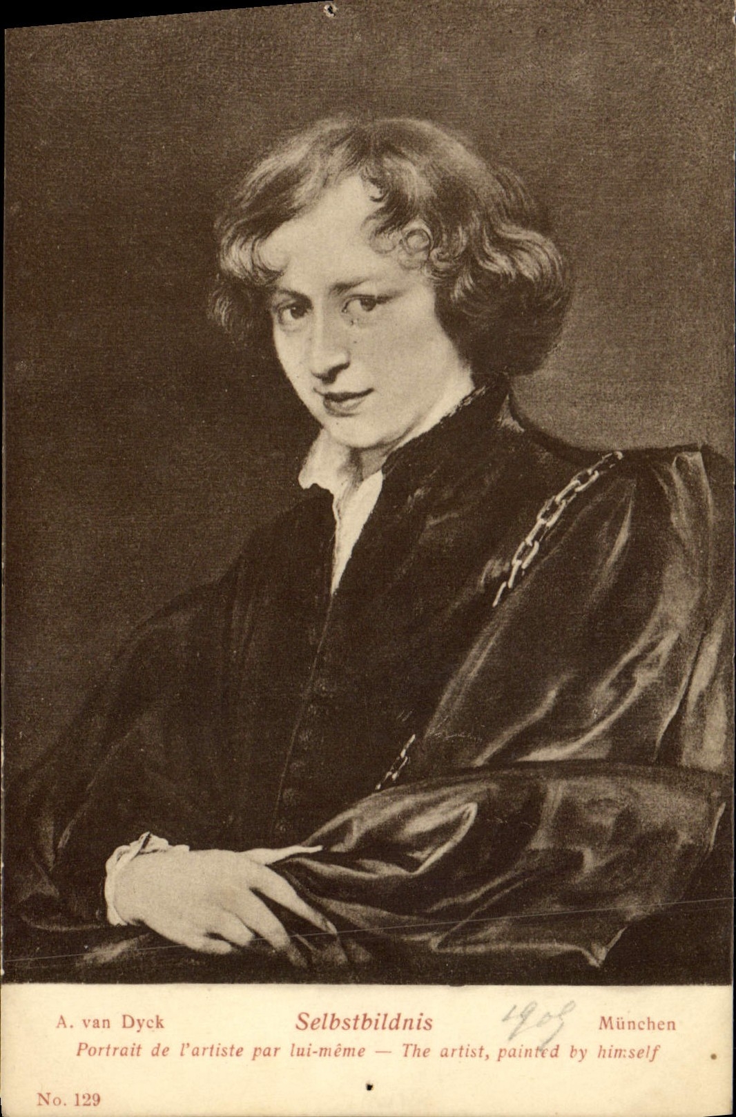 CPA Van Dyck Selbstbildnis Portrait de l'artiste