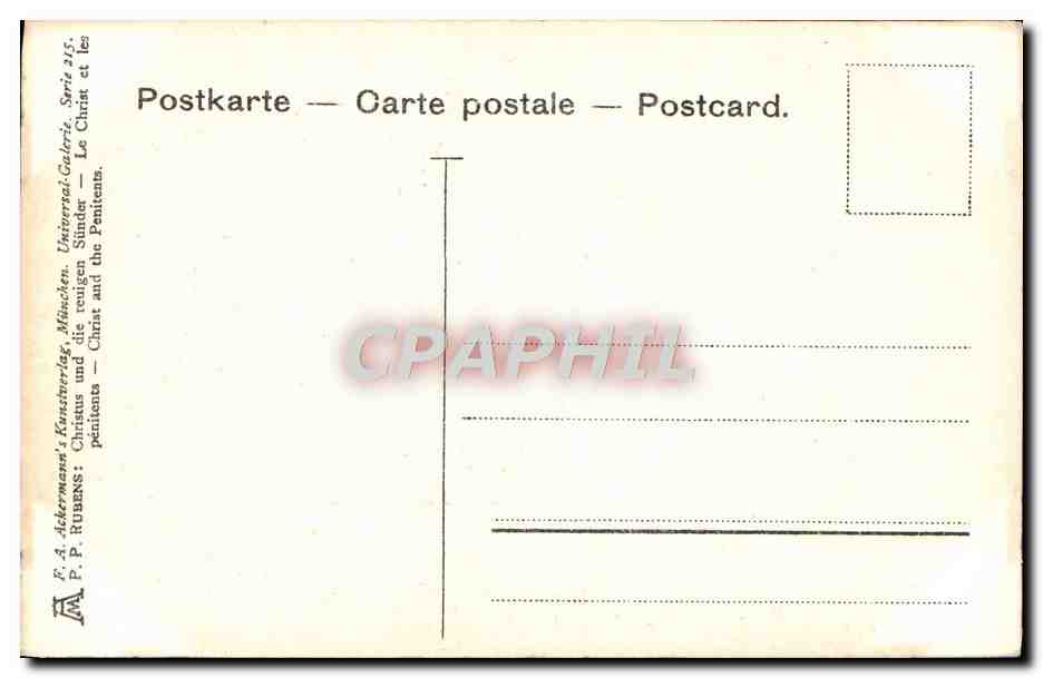 CPA Munchen Rubens  — Verso