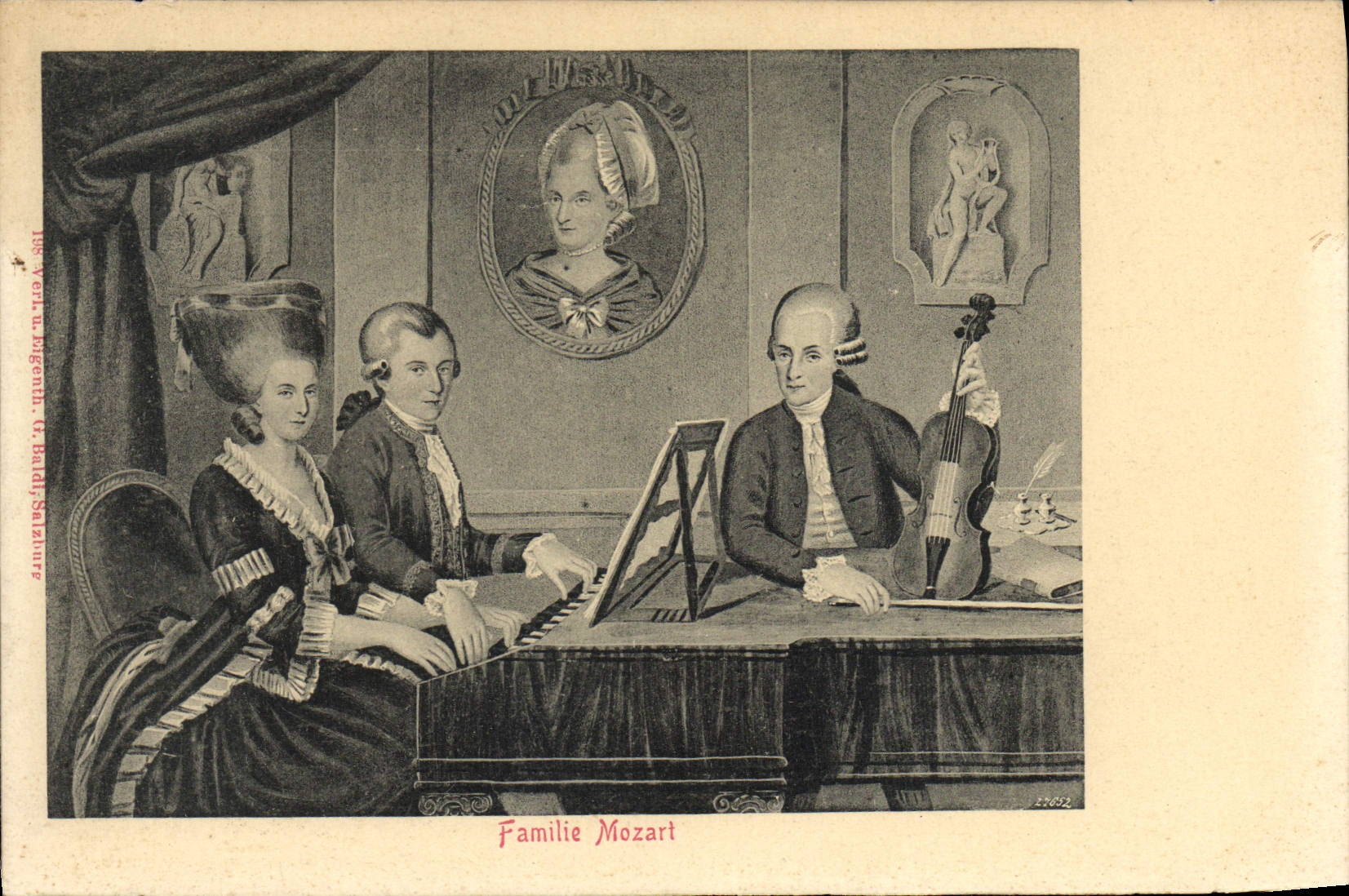 CPA Familie Mozart Clavecin