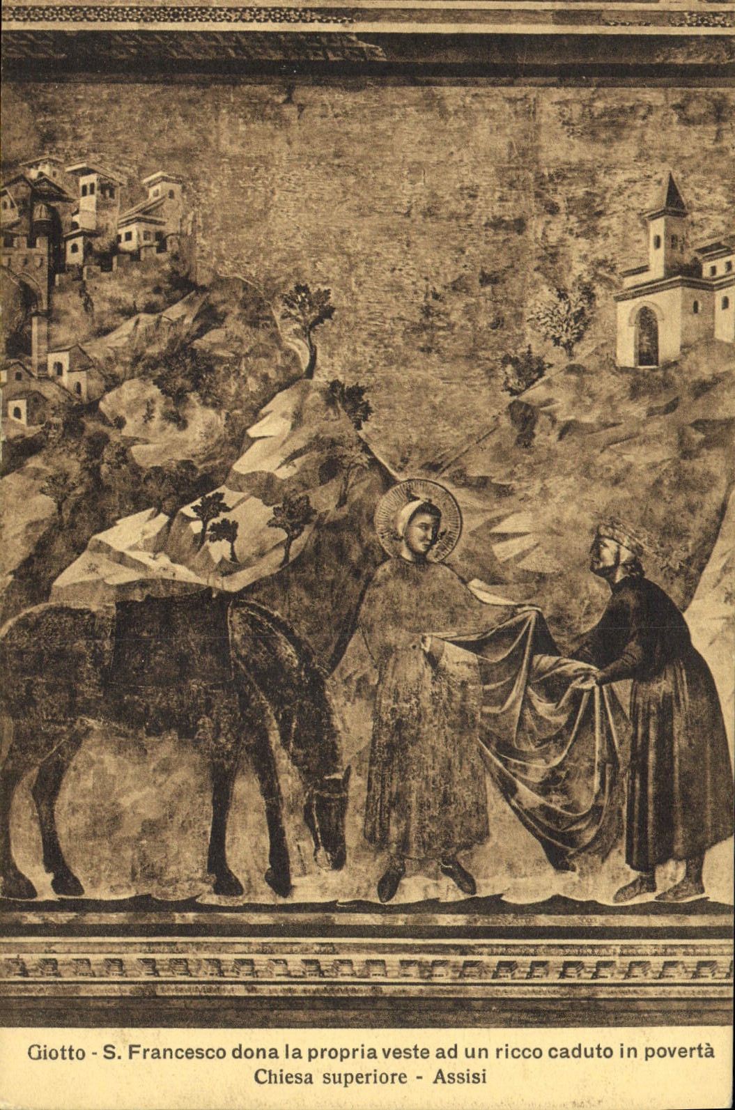 CPA Giotto S Francesco dona la propria veste ad un ricco caduto proverta Chiesa Superiore Assisi 