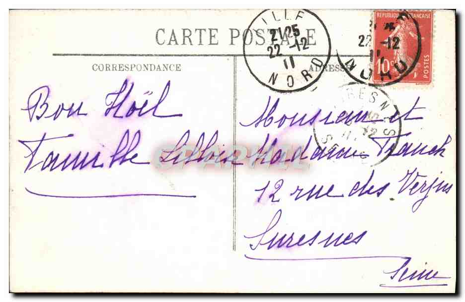 CPA Merson Le Loup d'Aggubio Musee de Lille  — Verso