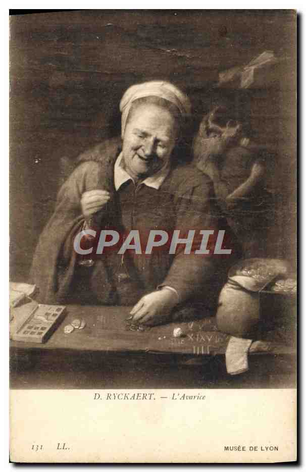 CPA D Ryckaert L'Avarice Musee de Lyon 