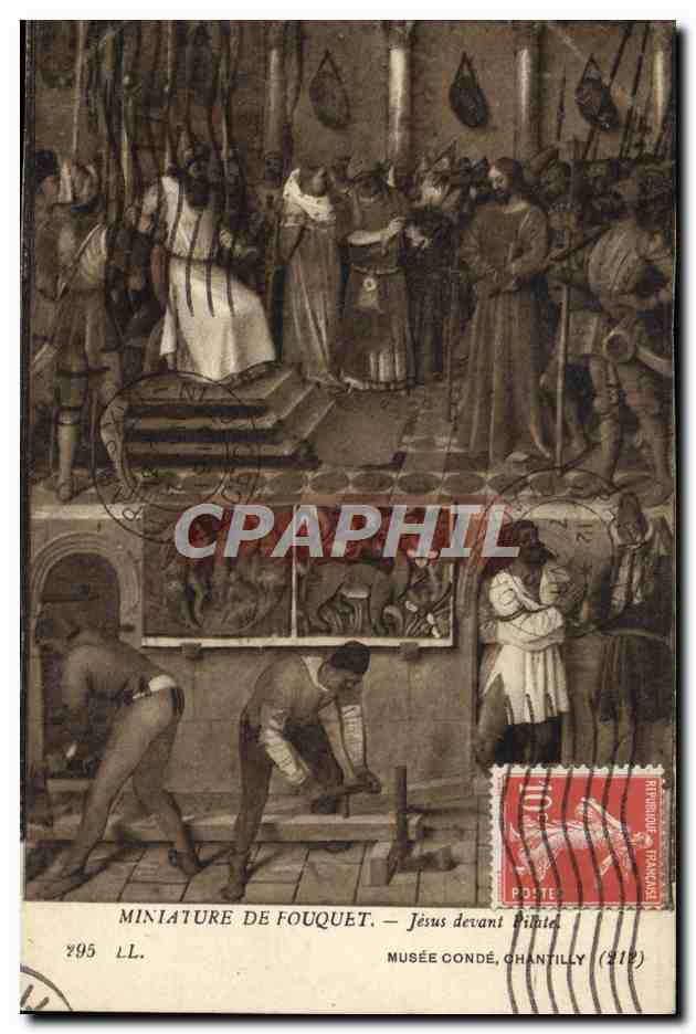 CPA Miniature de Fouquet Jesus devant Pilatel Musee Conde Chantilly 