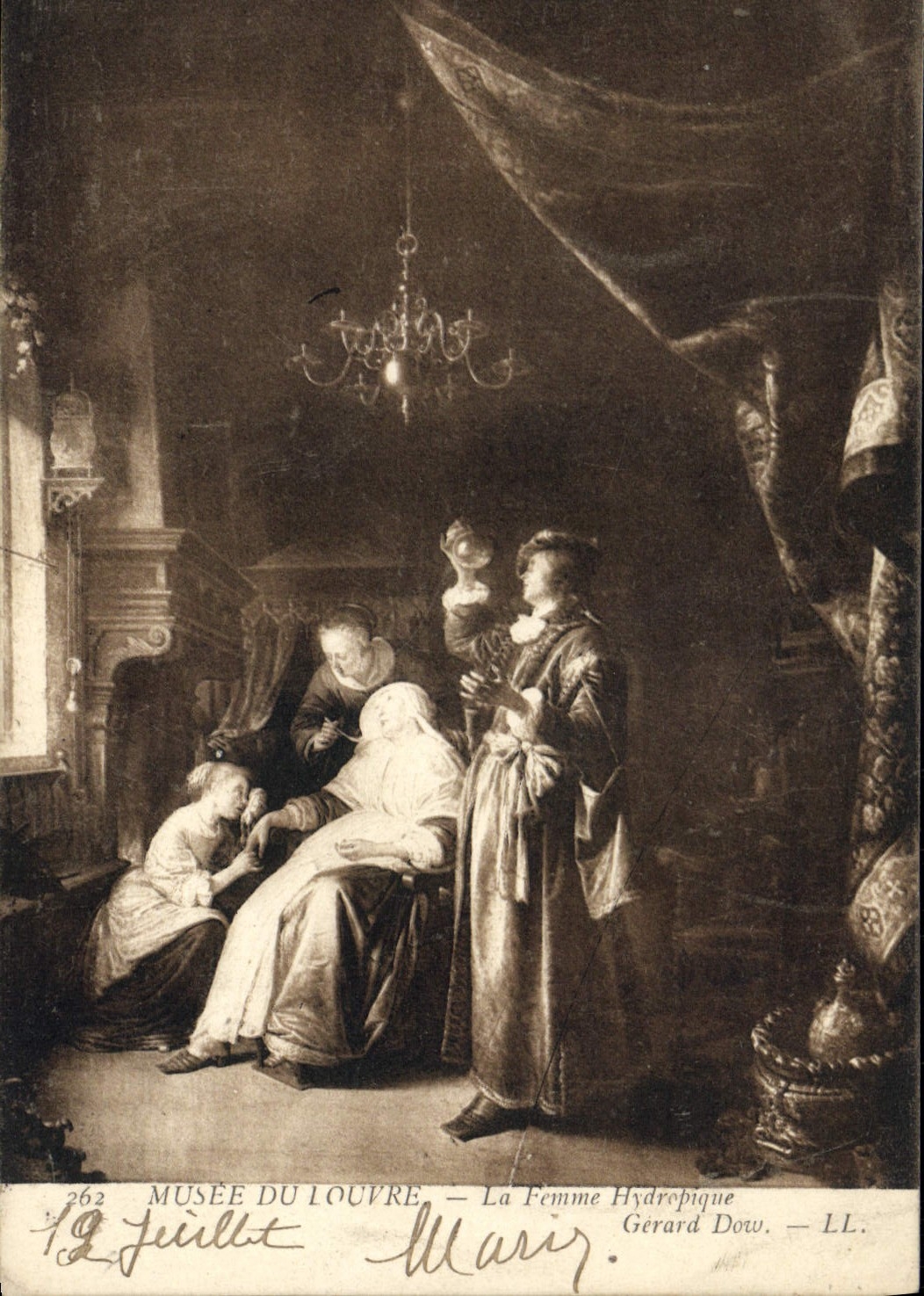 CPA Musee du Louvre La Femme Hydropique Gerard Dow 