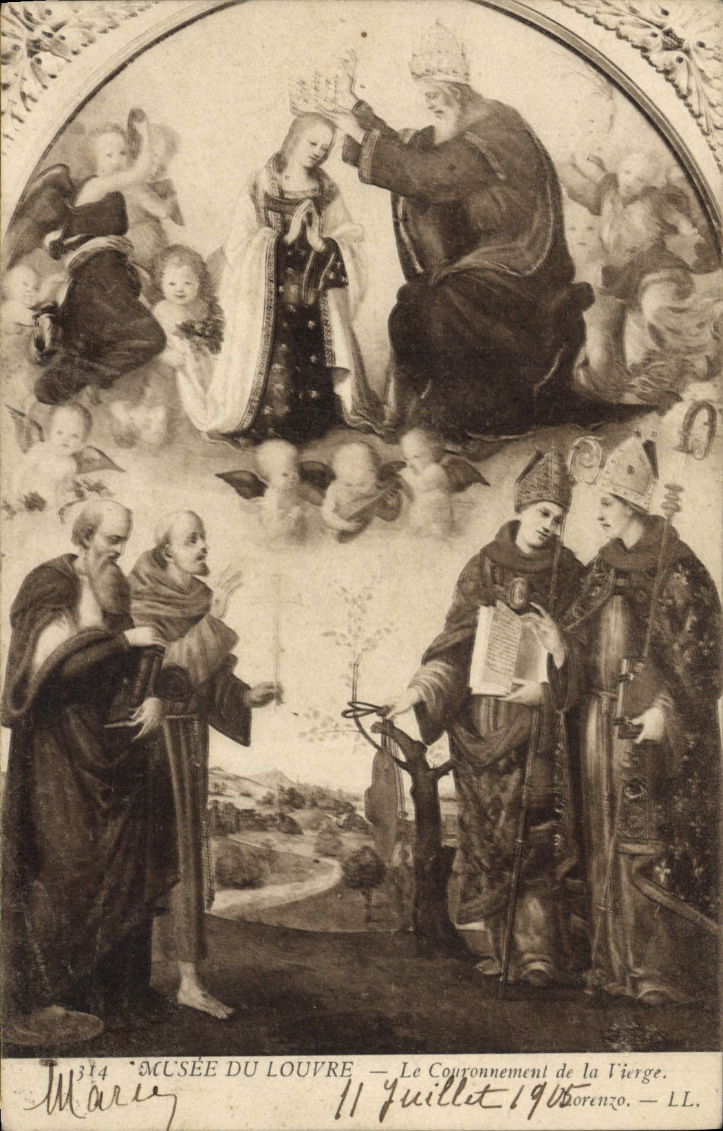 CPA Musee du Louvre Le couronnement de la Vierge Lorenzo