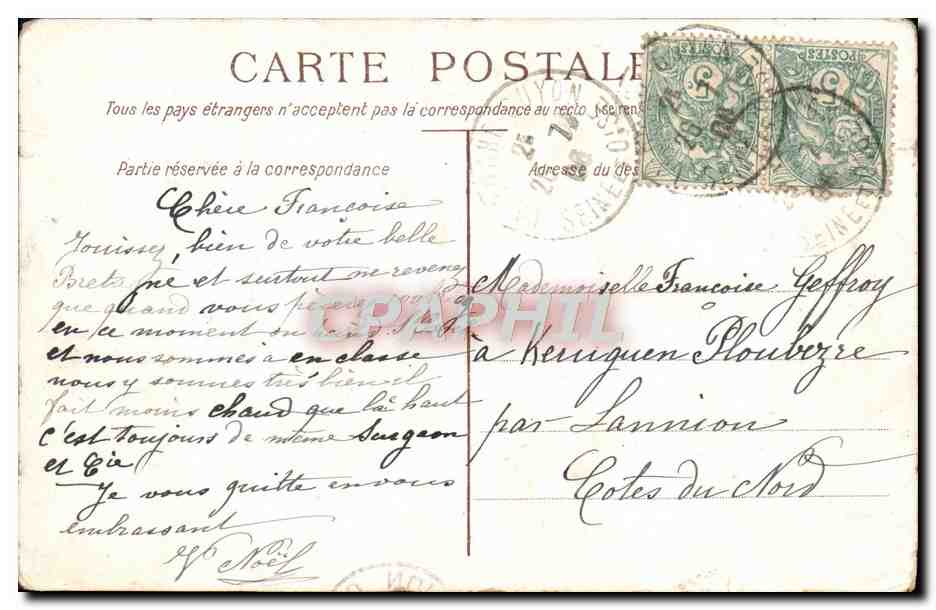 CPA Paysage Vaches — Verso