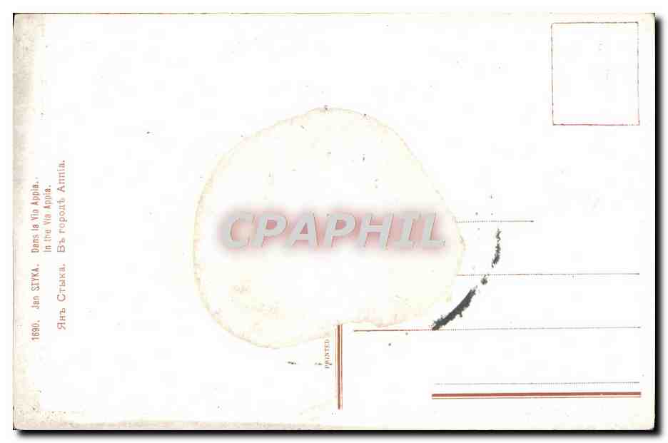 CPA Jab Styka Dans la Via Appia — Verso