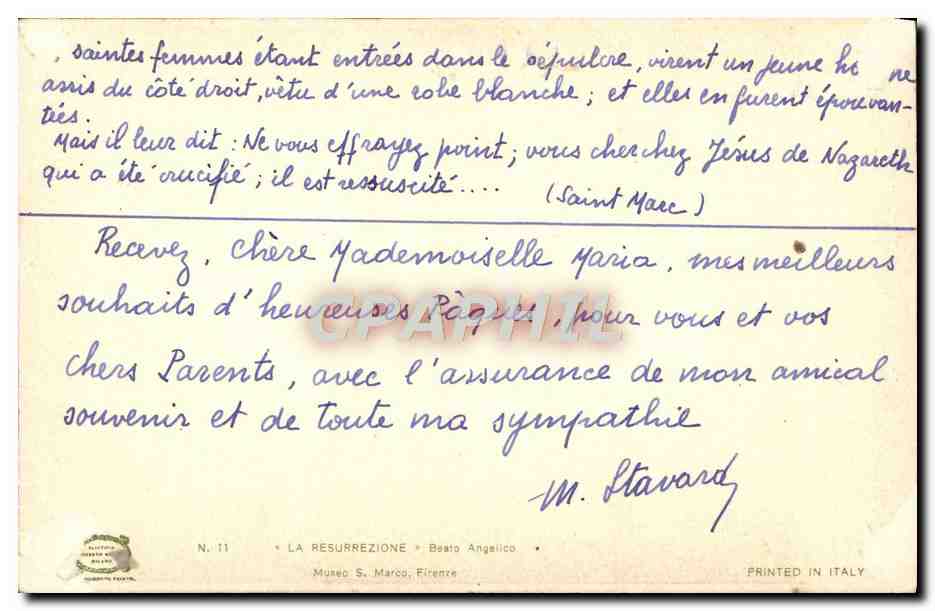 CPA La Resurrezione  — Verso