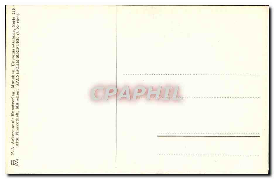 CPA J Ribera Munchen Hokerweib Une vieille femme  — Verso