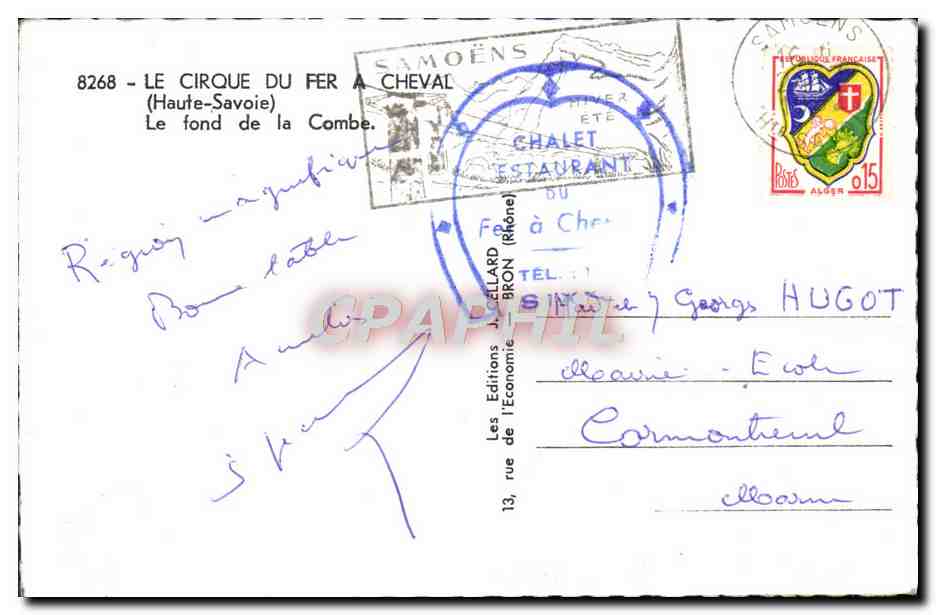 CPM Le Cirque du Fer A Cheval Le fond de la Combe  — Verso