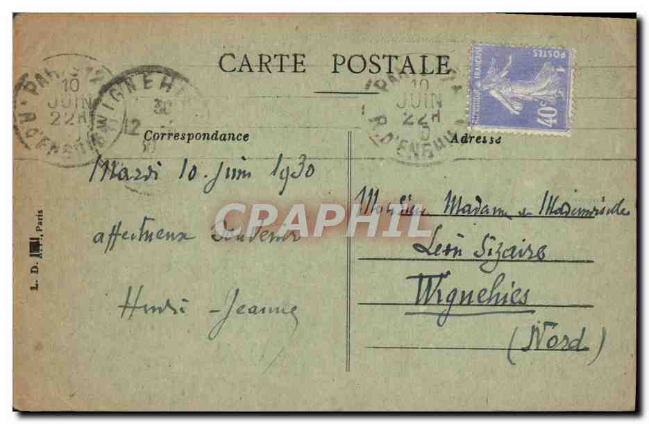 CPA Paris Gare Saint Lazare  — Rückseite