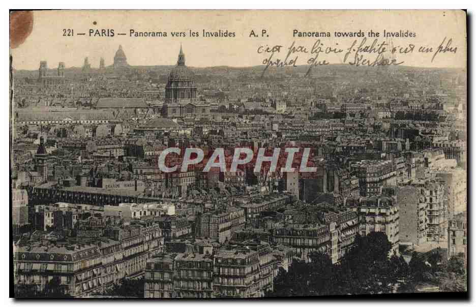 CPA Paris Panorama vers les Invalides 
