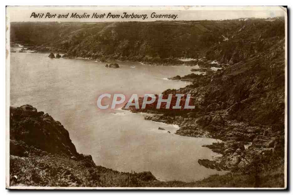 CPA Petit Port and Moulin Huet from Jerbourg Guernsey 