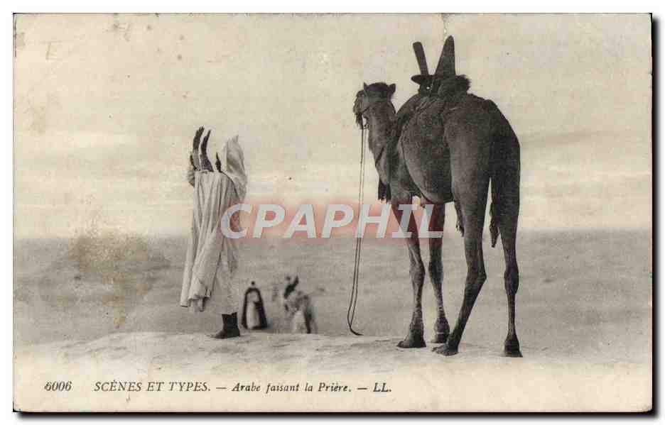 Arabe faisant la Prière — SCÈNES ET TYPES — LL. — n° 6006