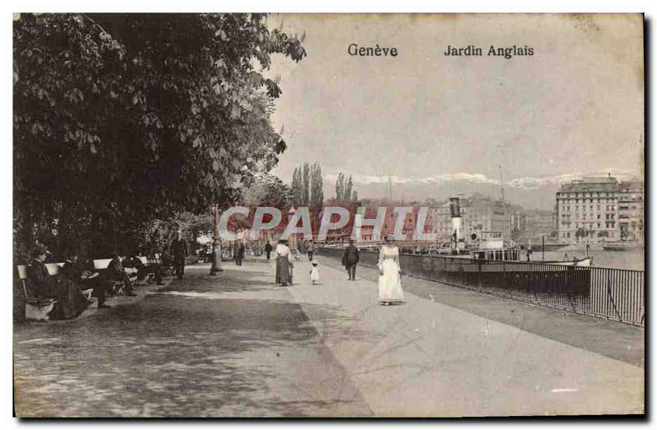 CPA Geneve Jardin Anglais Bateau