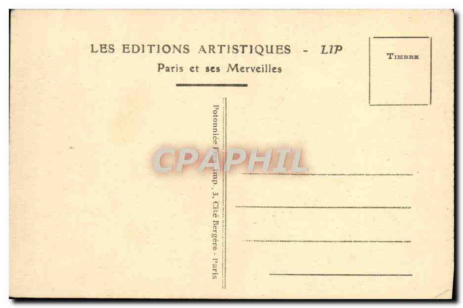 CPA Paris Le Palais et le Jardin du Luxembourg Lion — Verso