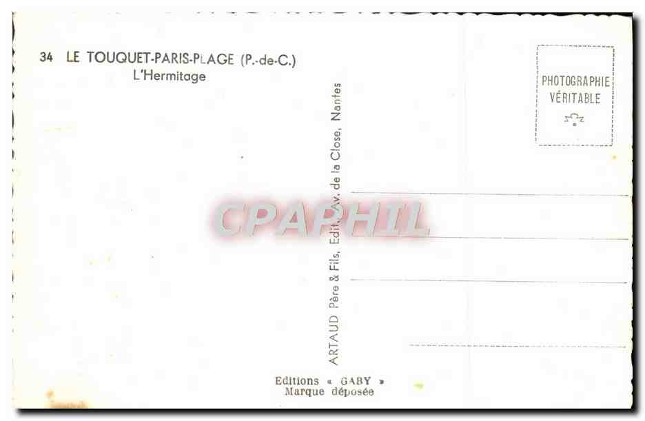 CPM Le Touquet Paris Plage L'Hermitage — Rückseite